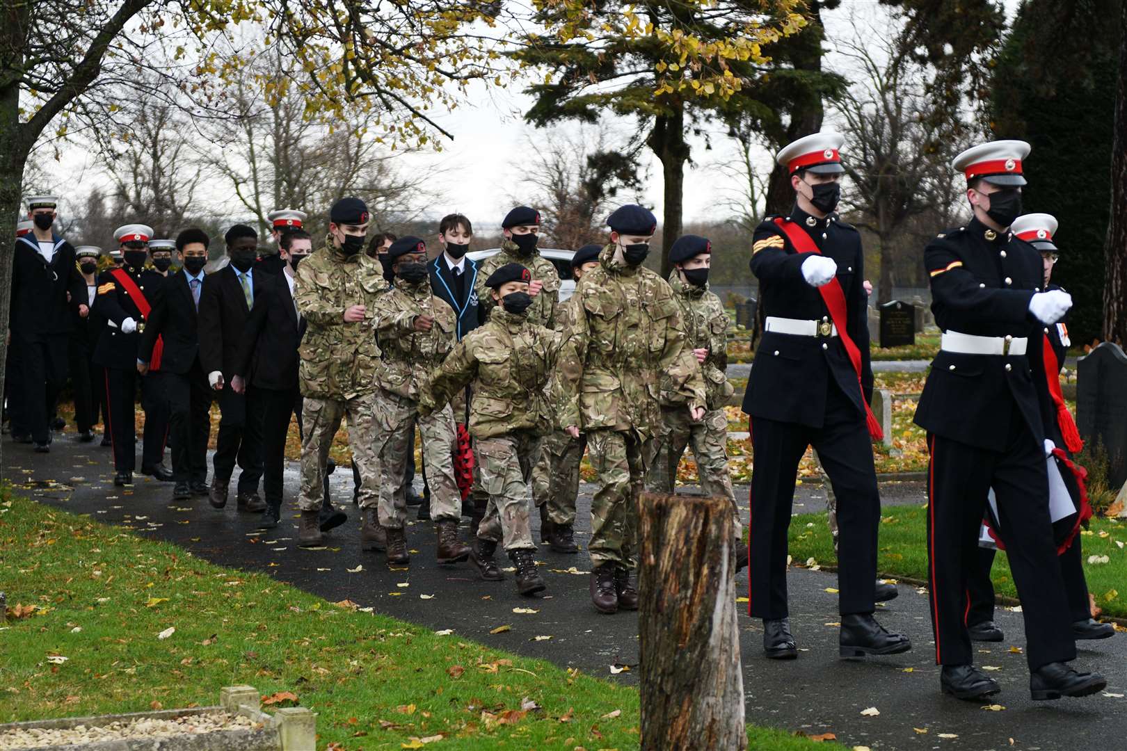 70th anniversary of Dock Road tragedy when 24 marine cadets lost their lives in a bus crash recognised in service at Woodlands Cemetery in Gillingham. Picture: Barry Goodwin