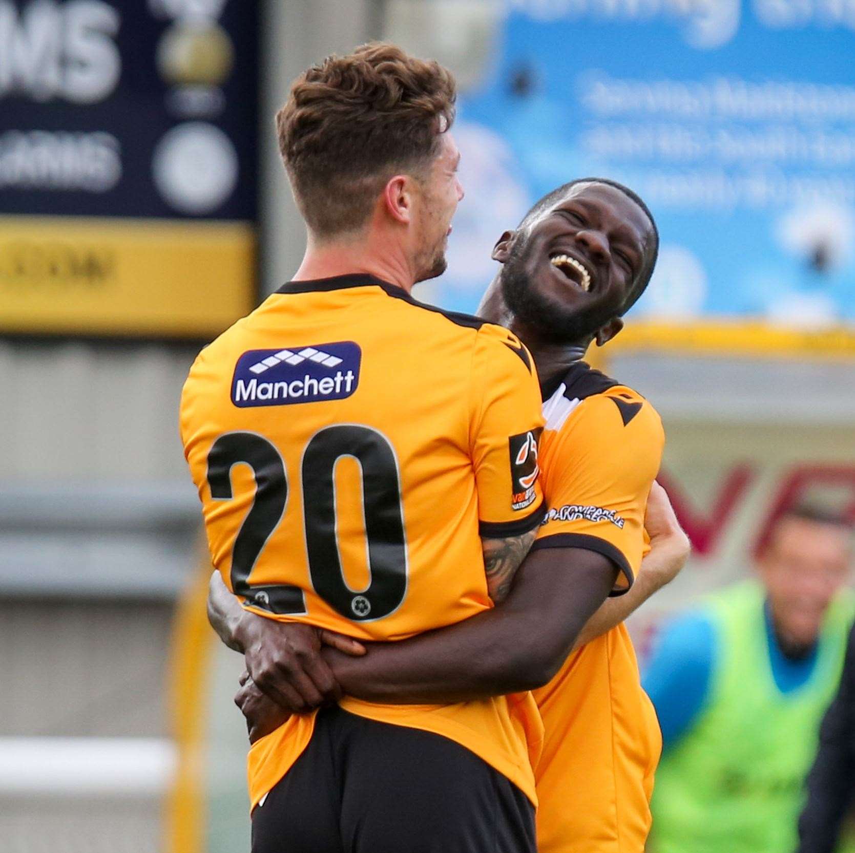 Maidstone striker Matt McClure celebrates his second goal at the weekend Picture: Matthew Walker