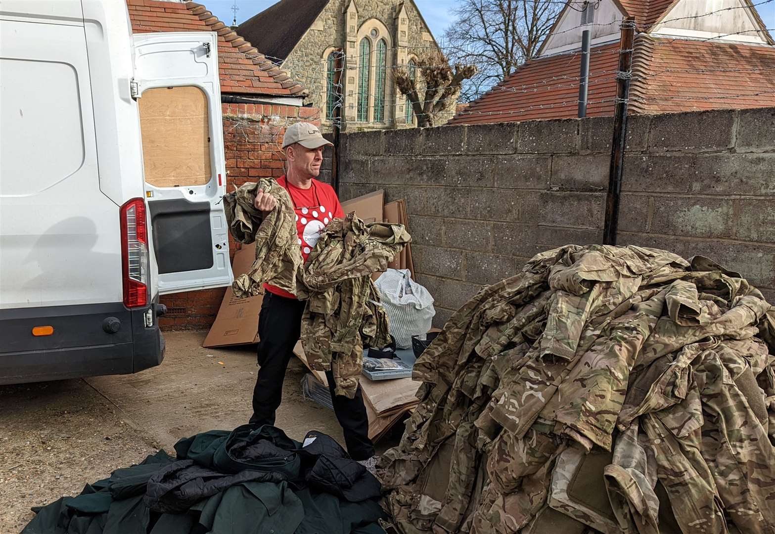 Wozza unloading supplies at his yard in Cheriton