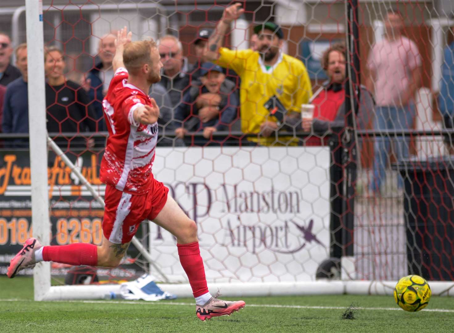 Two-goal Alfie Paxman scores his second against former club Folkestone. Picture: Stuart Watson