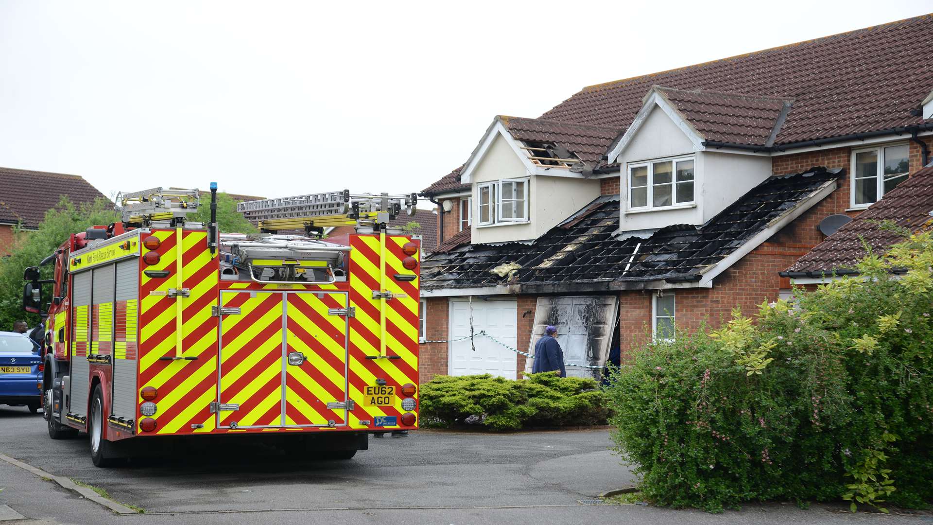 Firefighters were spotted at the house the following morning