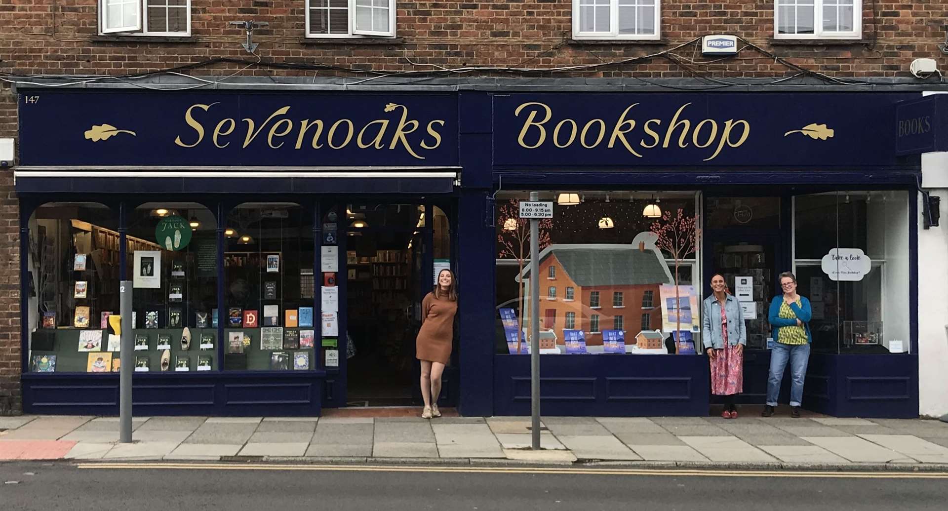 Jessie Downes, Fleur Sinclair and Diane Iles outside Sevenoaks Bookshop