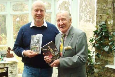 Author John Bartlett with actor Leslie Phillips