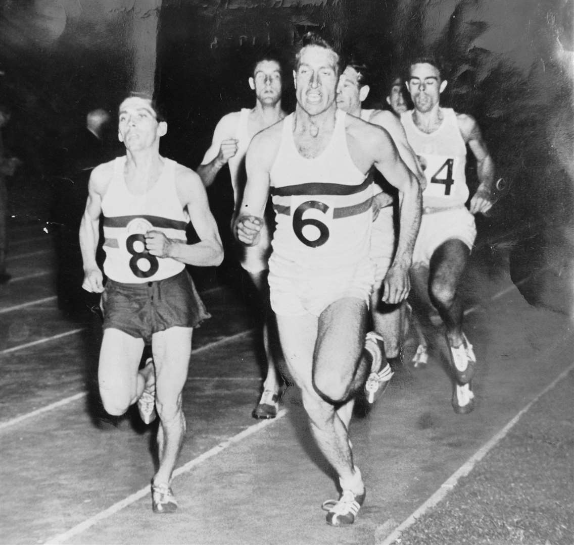 Peter Barber at the International Athletics Tournament, Croydon, 1956. Picture: Simon Hildrew