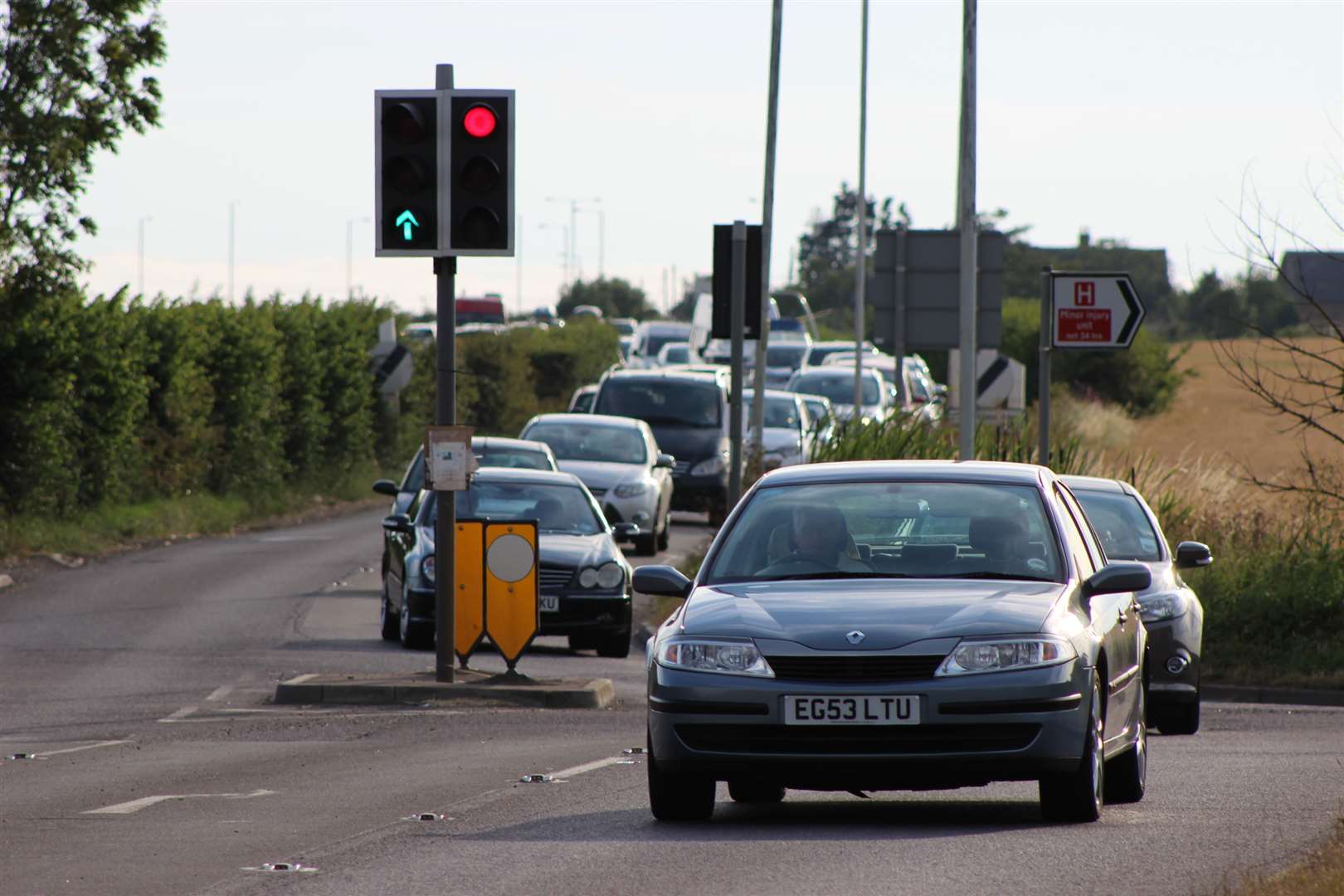 The junction of Lower Road and Barton Hill Drive