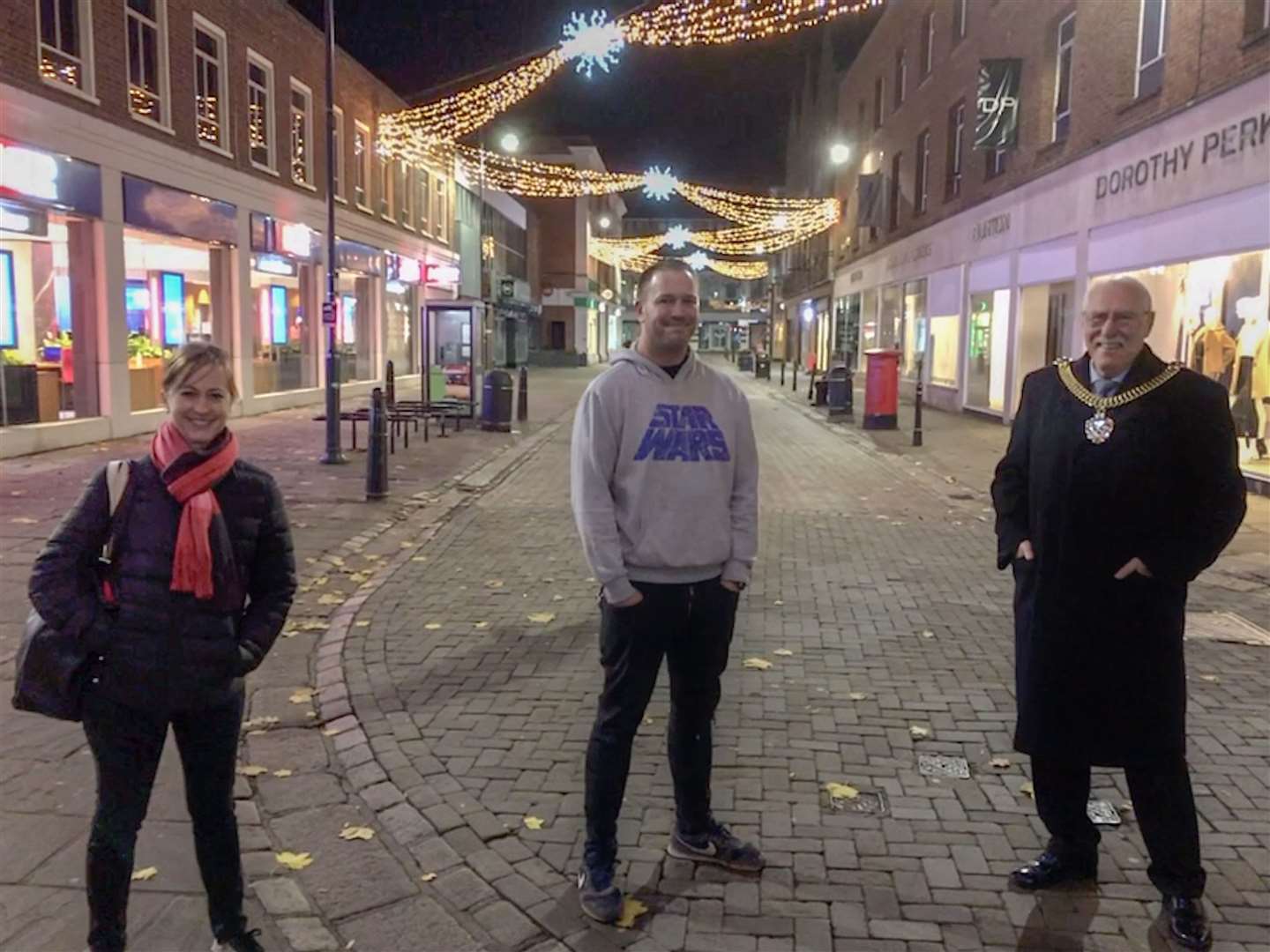 Stuart Weller with The Lord Mayor of Canterbury Cllr Pat Todd, and Lisa Carlson from Canterbury BID. Picture: Stuart Weller