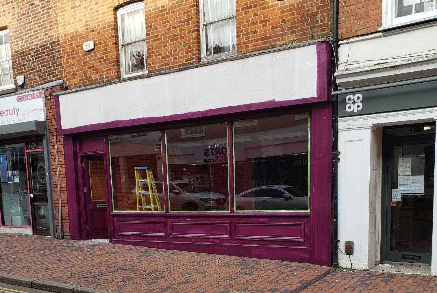 Work is underway on the new Cake Box storefront in Sittingbourne. Picture: Matilda Johnson