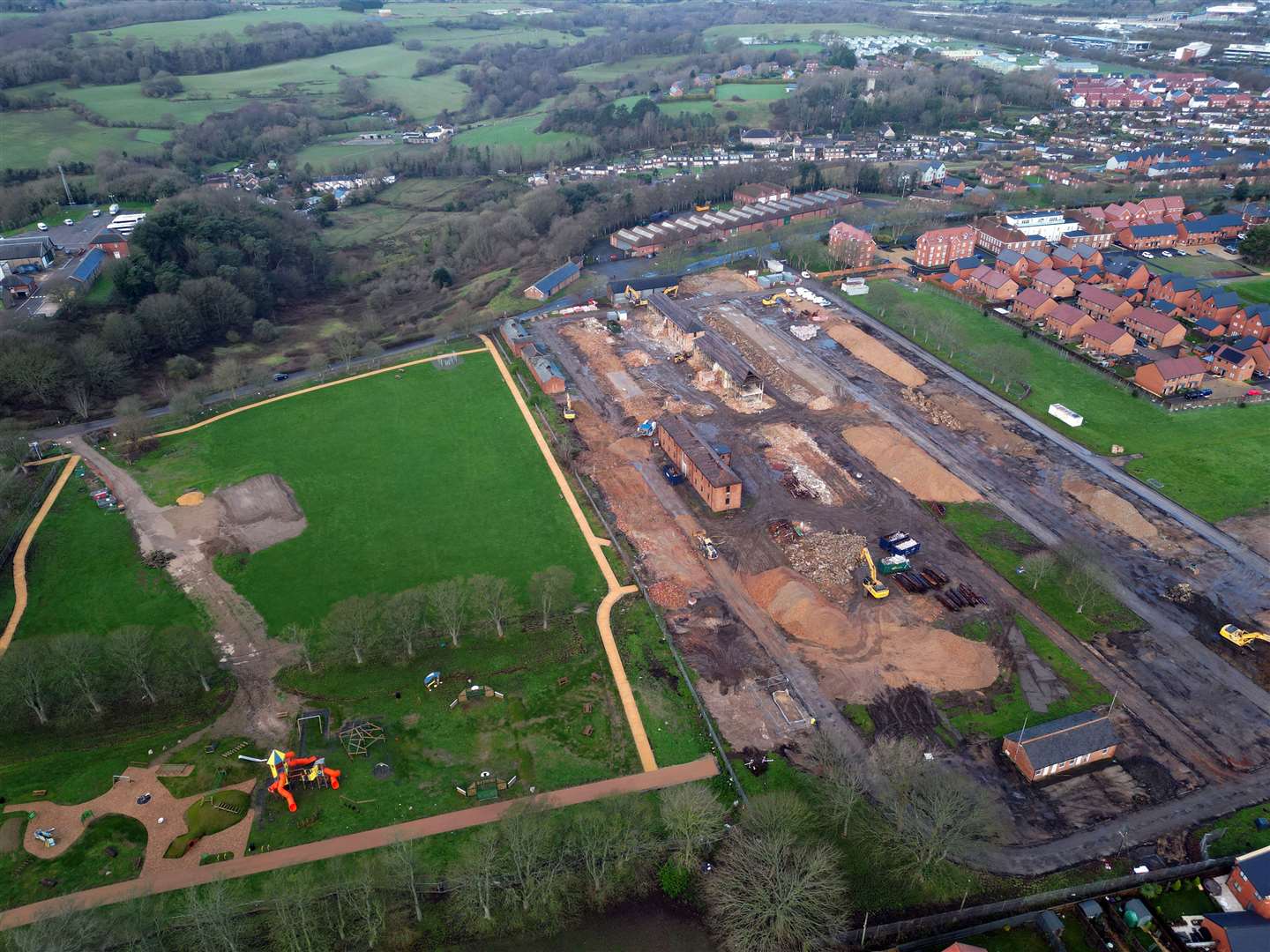 Building work taking place on the site of the former Shorncliffe camp, being transformed into hundreds of new homes by Taylor Wimpey. Picture: Barry Goodwin