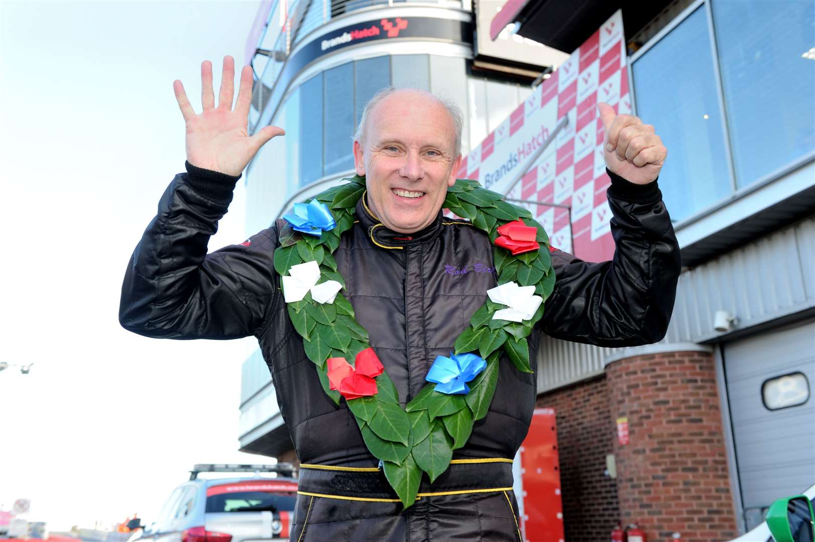 Birley pictured at Brands Hatch in 2017 after breaking Gerry Marshall's wins record. Picture: Simon Hildrew