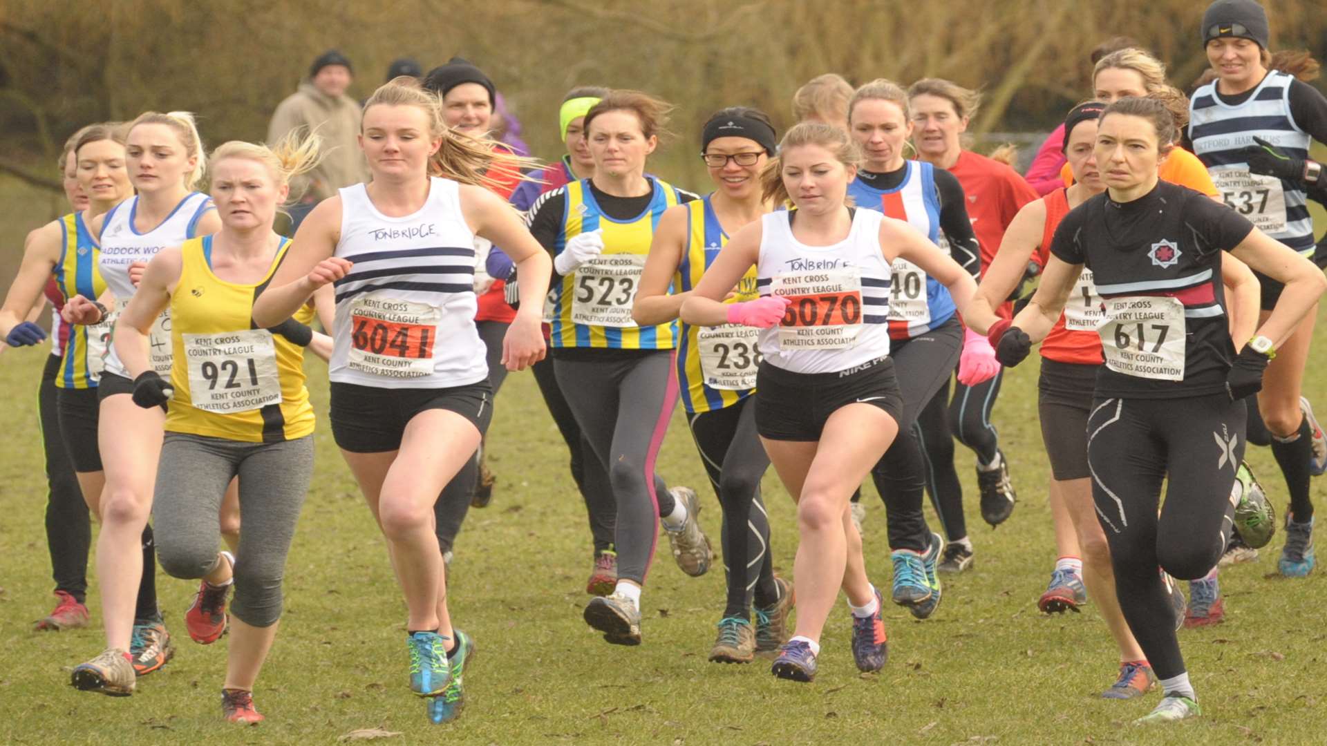 The women's veterans jostle for position at Swanley Park Picture: Steve Crispe