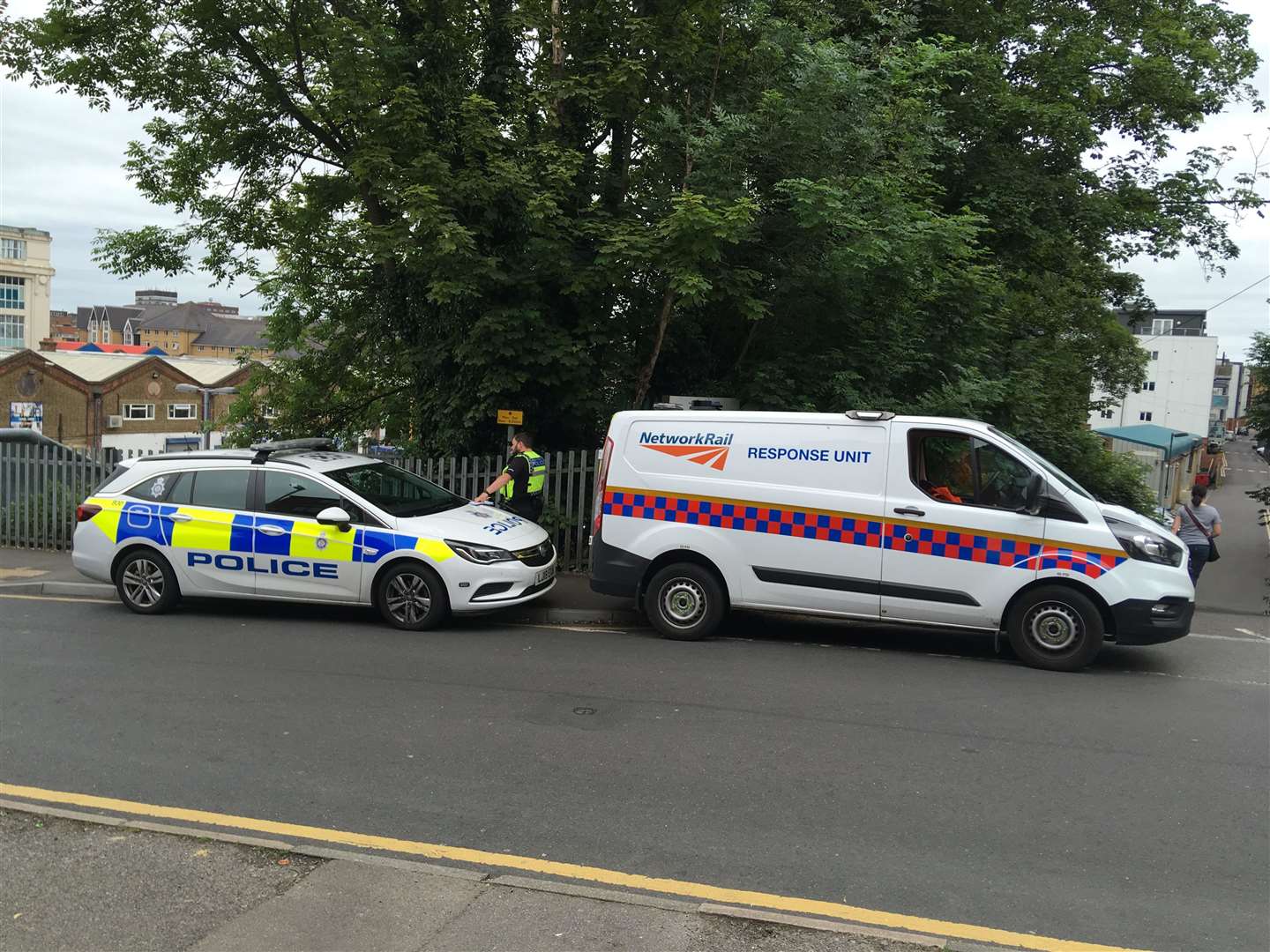 Police and a Network Rail response vehicle are at the station (11524051)