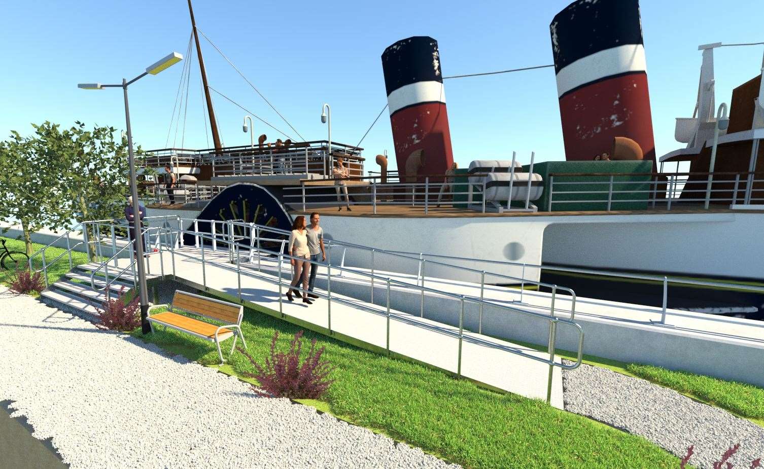 The council believes the dock could bring hundreds of tourists to Rochester and the Paddle Steamer Preservation Society say they will bring the world’s last sea going paddle steamer, the Waverley, to the Towns twice per year. Photo: Medway Council