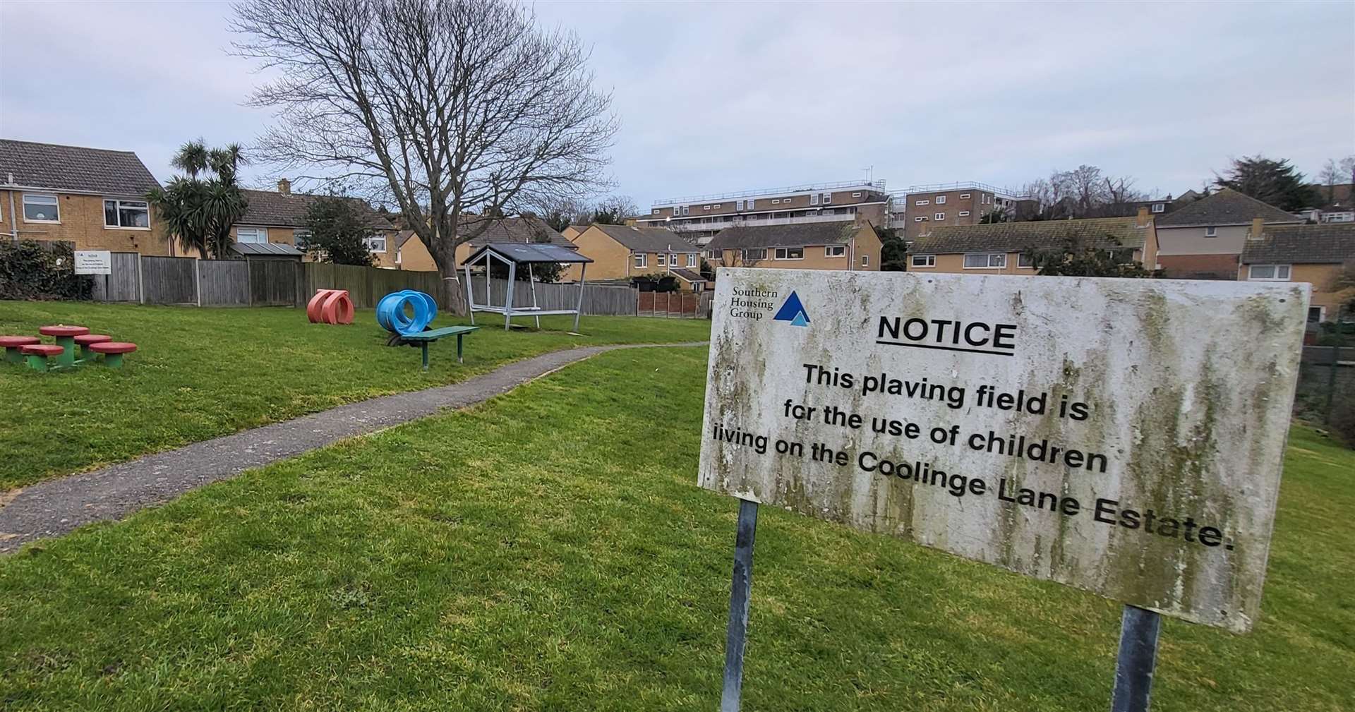 The play area serves children living on the Coolinge Lane estate