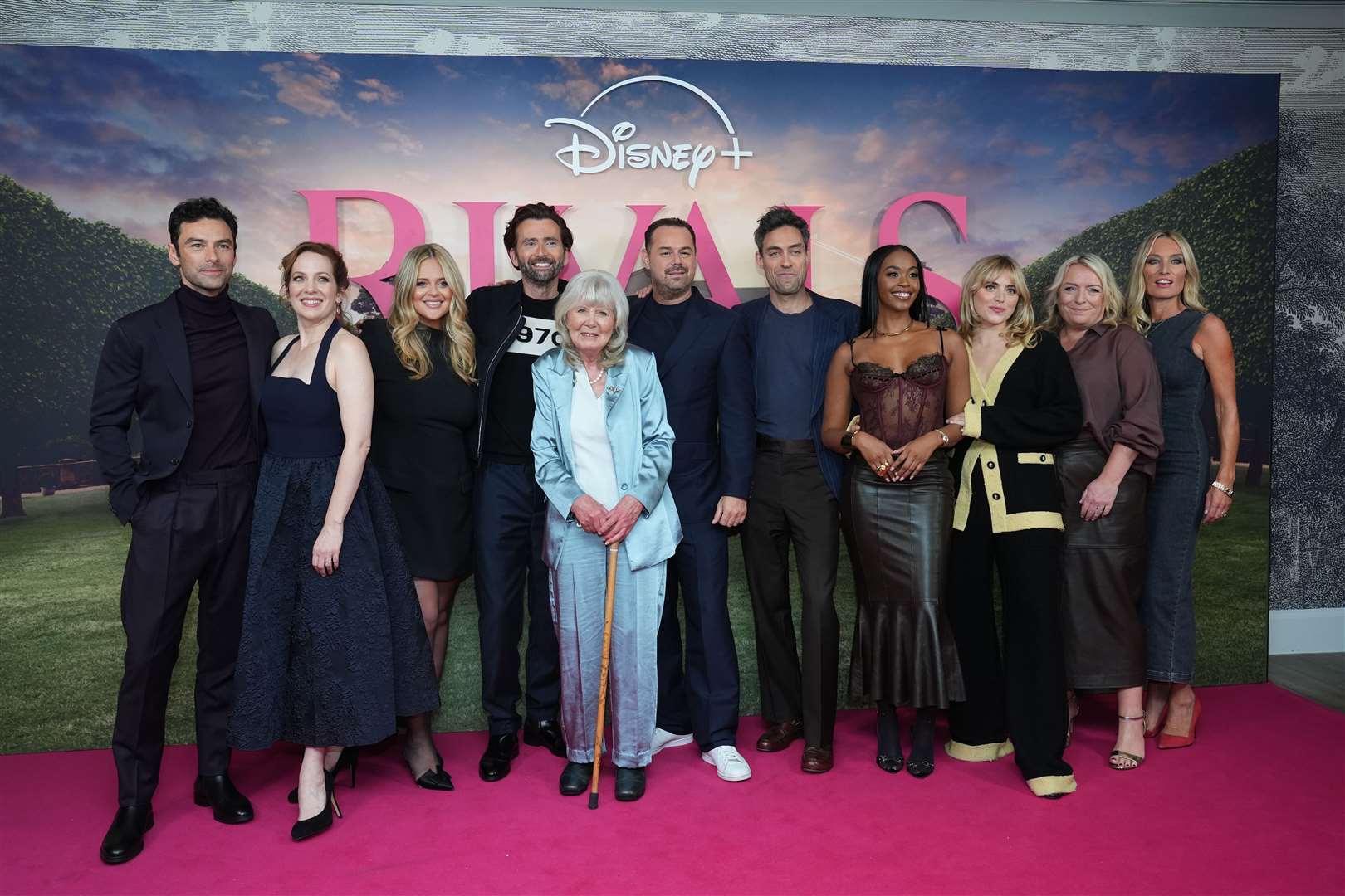 The cast of Rivals, which was produced by ITV Studios (Lucy North/PA)