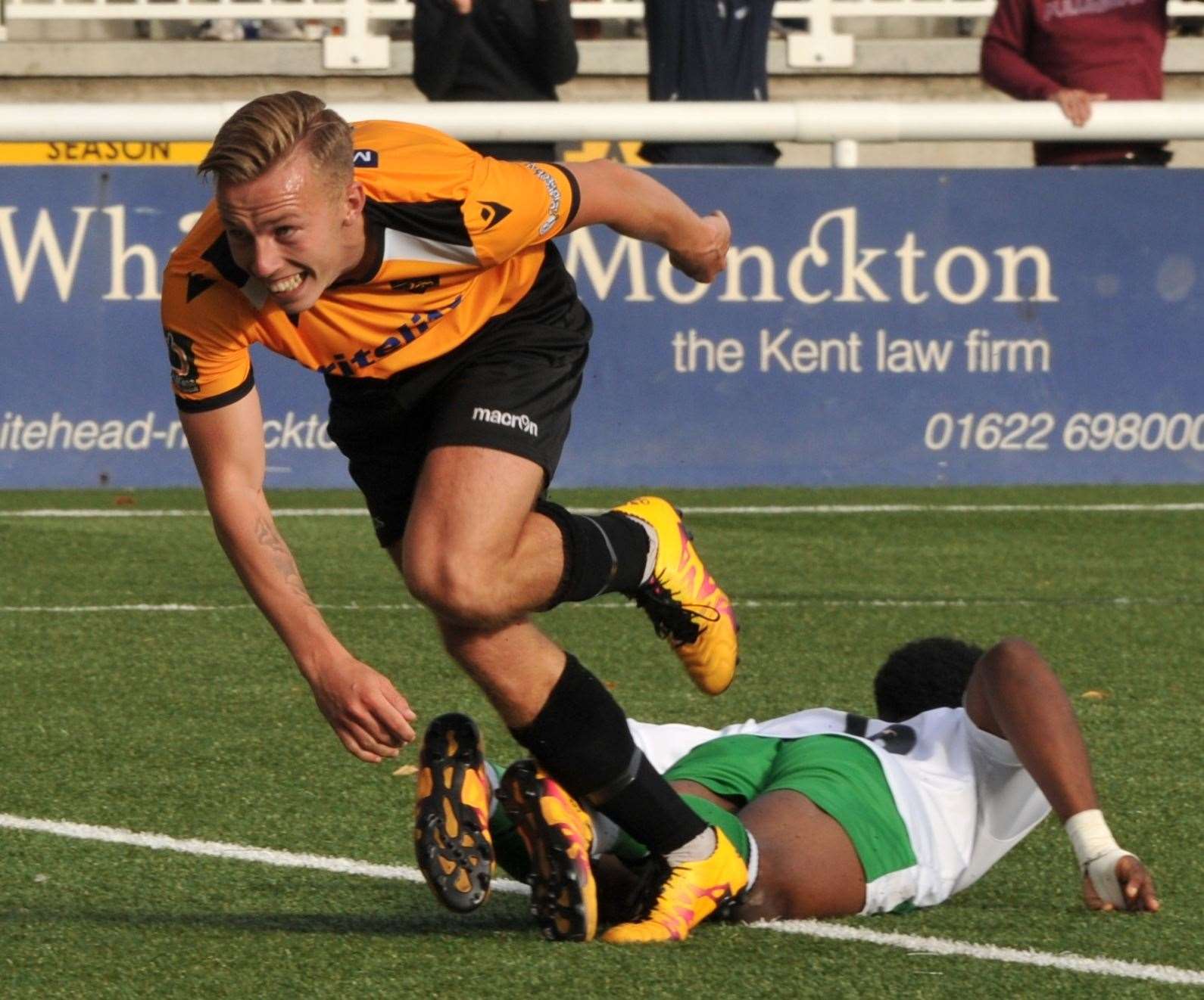 Sam Corne celebrates his goal against St Albans Picture: Steve Terrell (28422912)