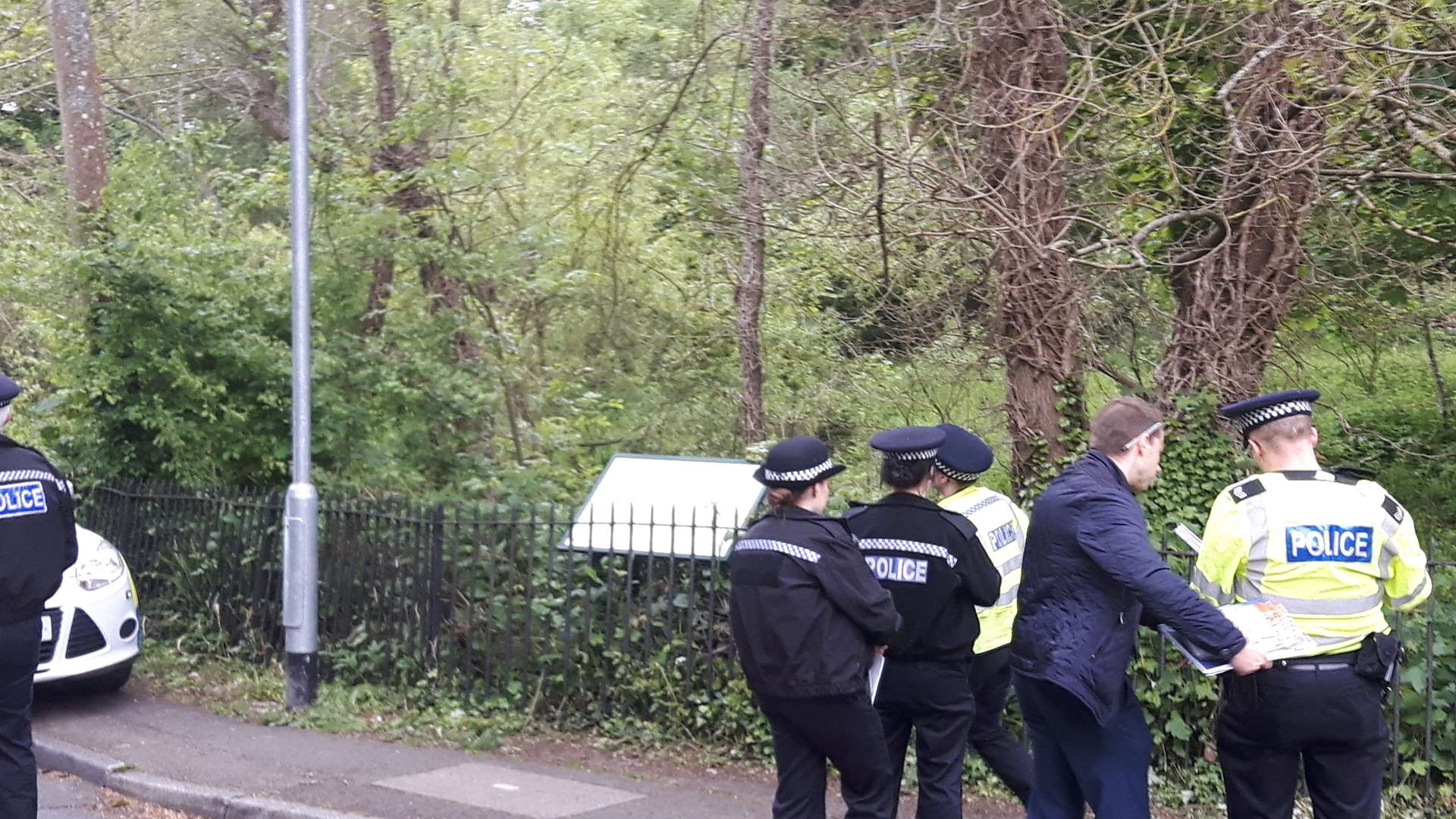 Officers check their findings