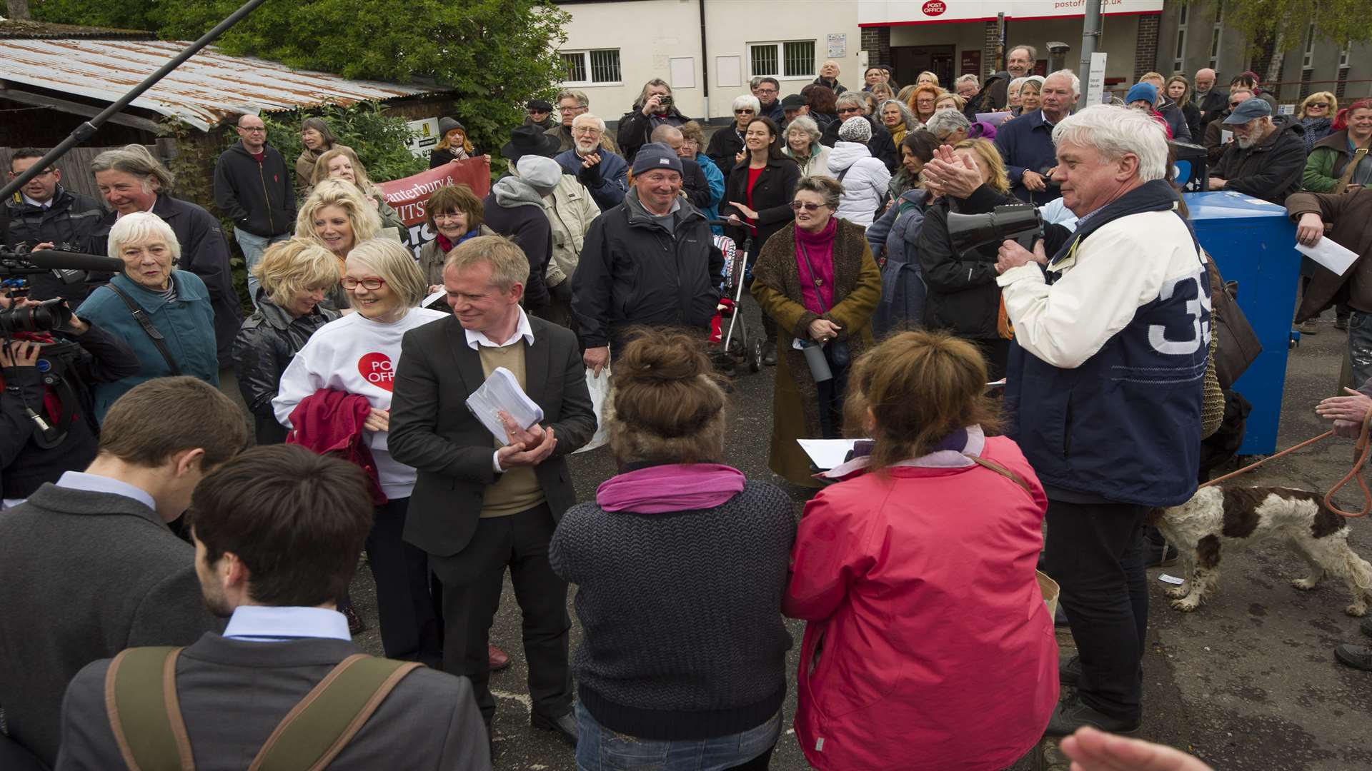 Around 120 protesters gather outside the Gladstone Road site