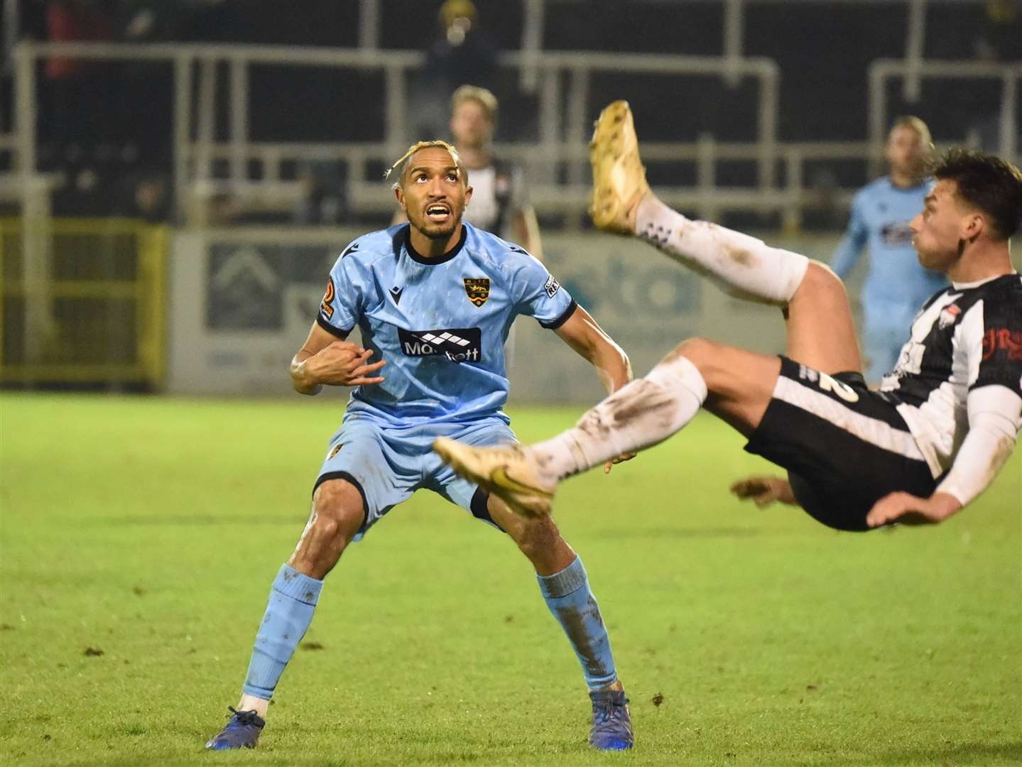 Matt Bentley in action for Maidstone at Bath in the midweek 3-3 draw. Picture: Steve Terrell