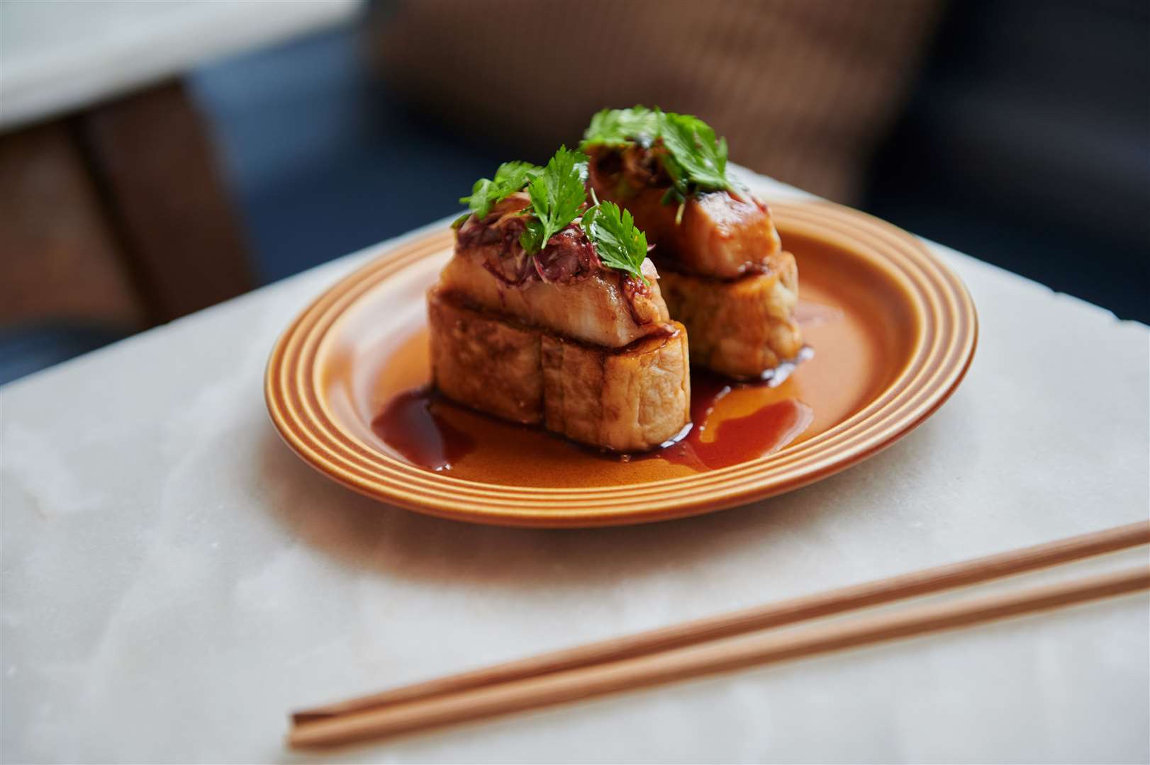 The Blue Pelican has brought an ever-changing Japanese menu to Deal, including this dish of tamagoyaki with smoked eel. Picture: The Blue Pelican