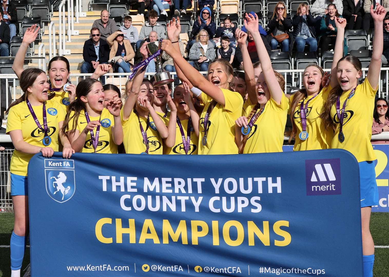 Kings Hill under-15s celebrate their success. Picture: PSP Images