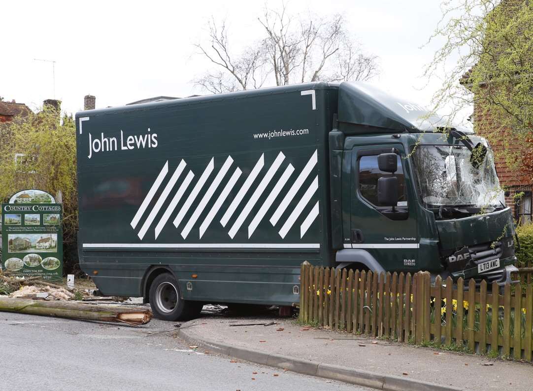 The lorry ended up in a front garden. Picture by Andy Jones