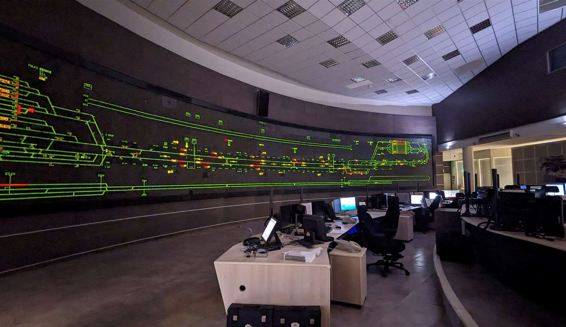 The Eurotunnel Folkestone terminal Rail Control Centre