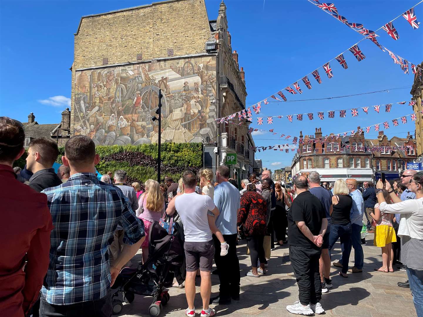 Crowds gathered for the unveiling of the statues