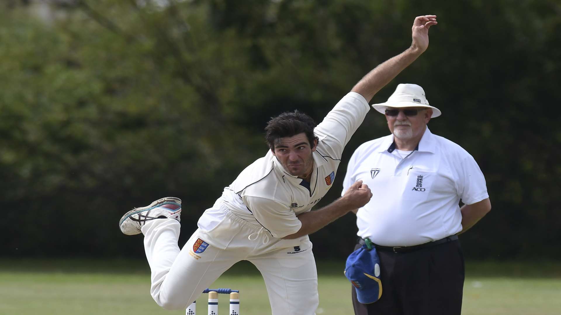 Grant Stewart in action for Sandwich on Saturday. Picture: Tony Flashman.