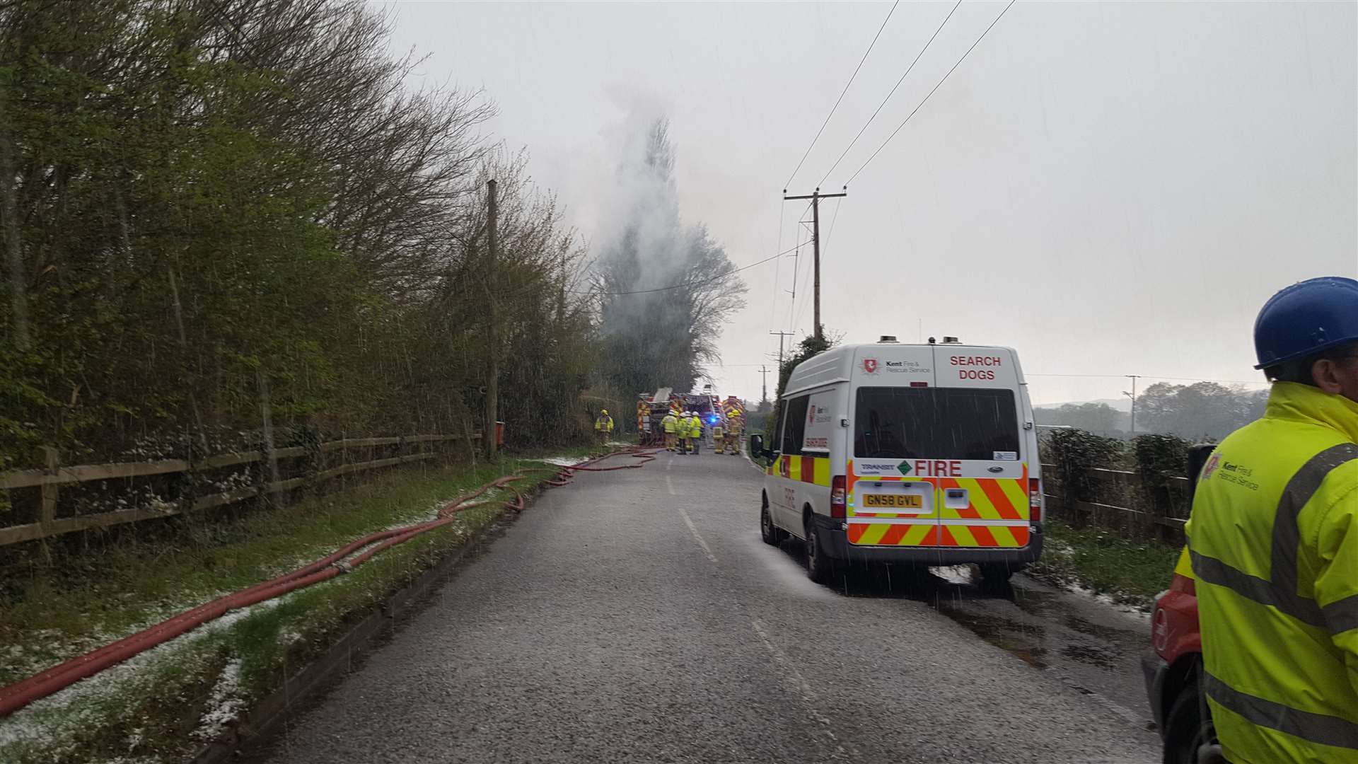 Most of Teston Road has been closed