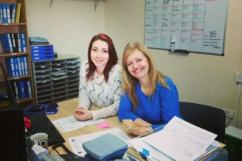 Ecosan apprentice Charlotte Webb with director Sonja Wood