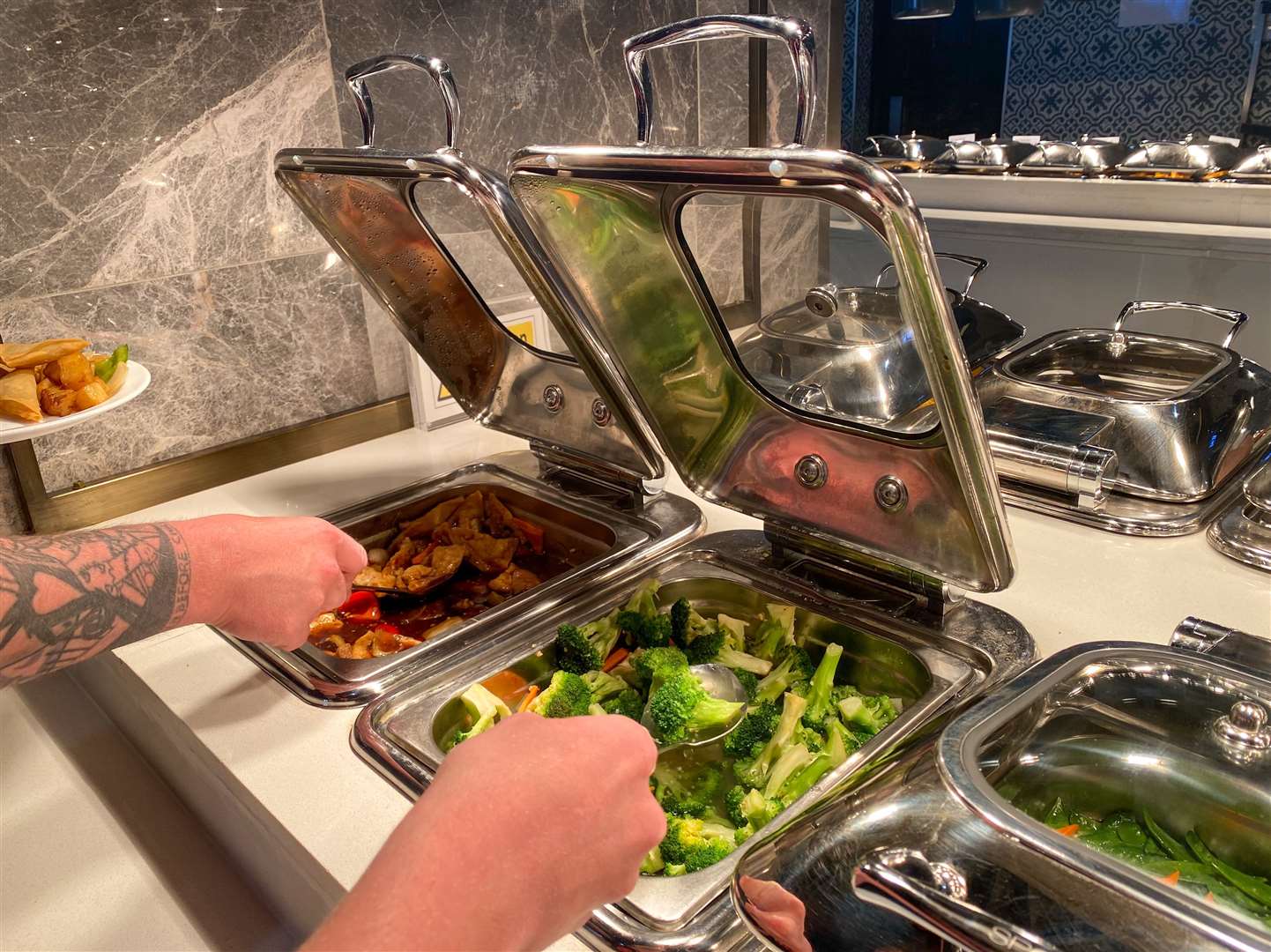 It was nice to see a good choice of vegetables on offer in a family restaurant, even if they weren't the tastiest. Picture: Sam Lawrie