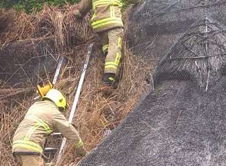 Firefighters at the scene