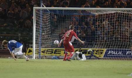 Jake Robinson fires home Brighton's winner on 67 minutes. Picture: MATT READING