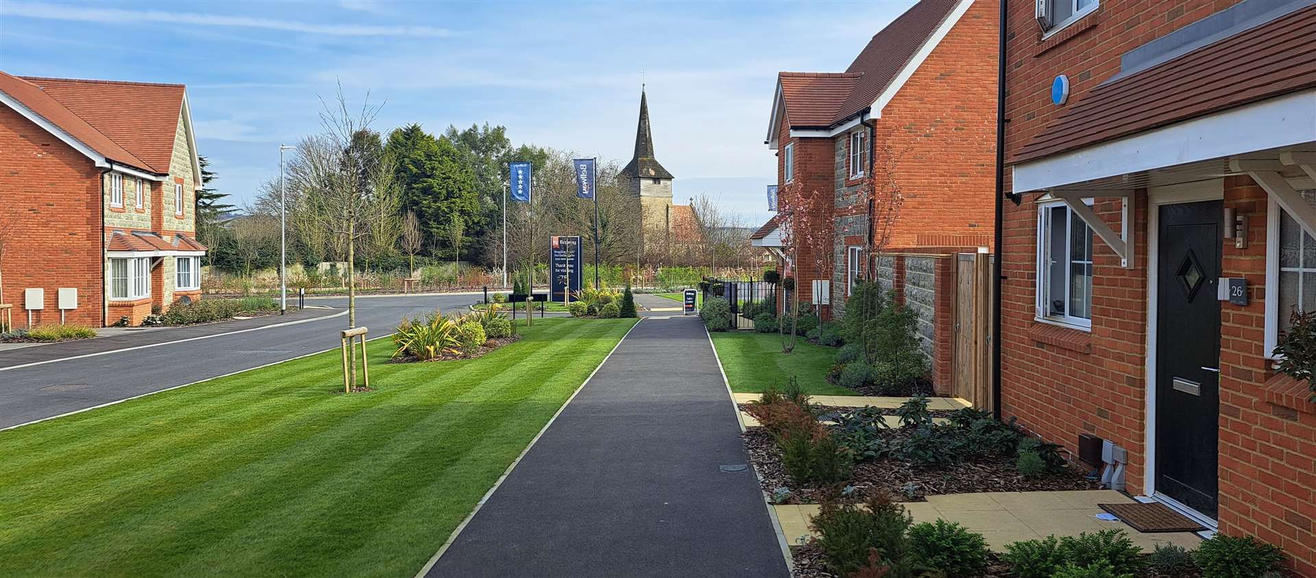 St Nicholas' Church is visible from several points within the site