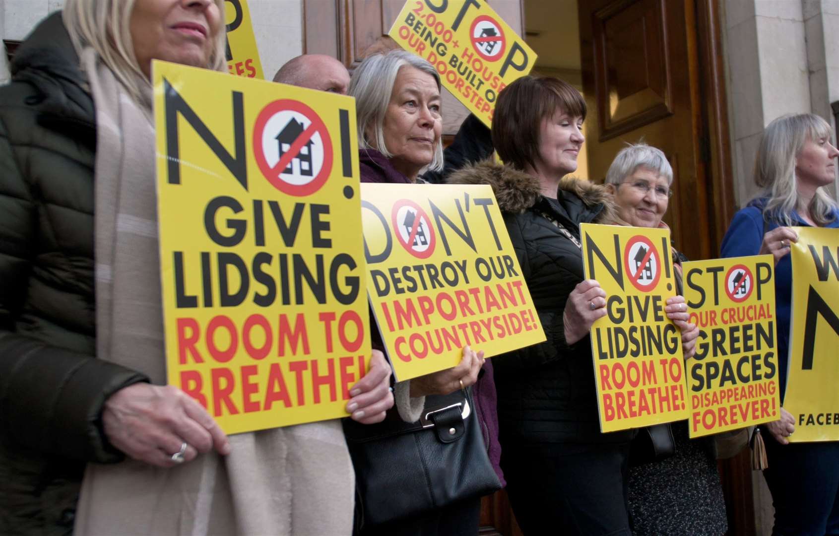 One of the many protests against the Lidsing Garden Village scheme outside Maidstone Town Hall