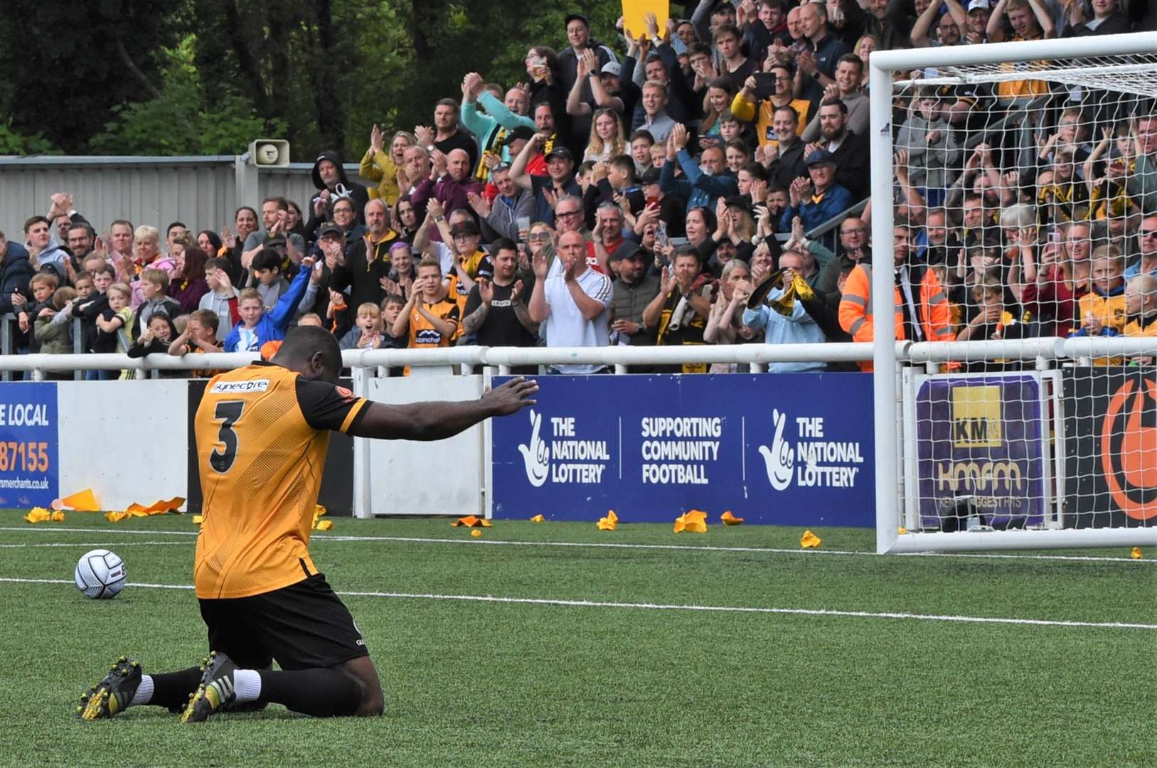 George Elokobi acknowledges fans before leaving the field to a guard of honour during the second half Picture: Steve Terrell