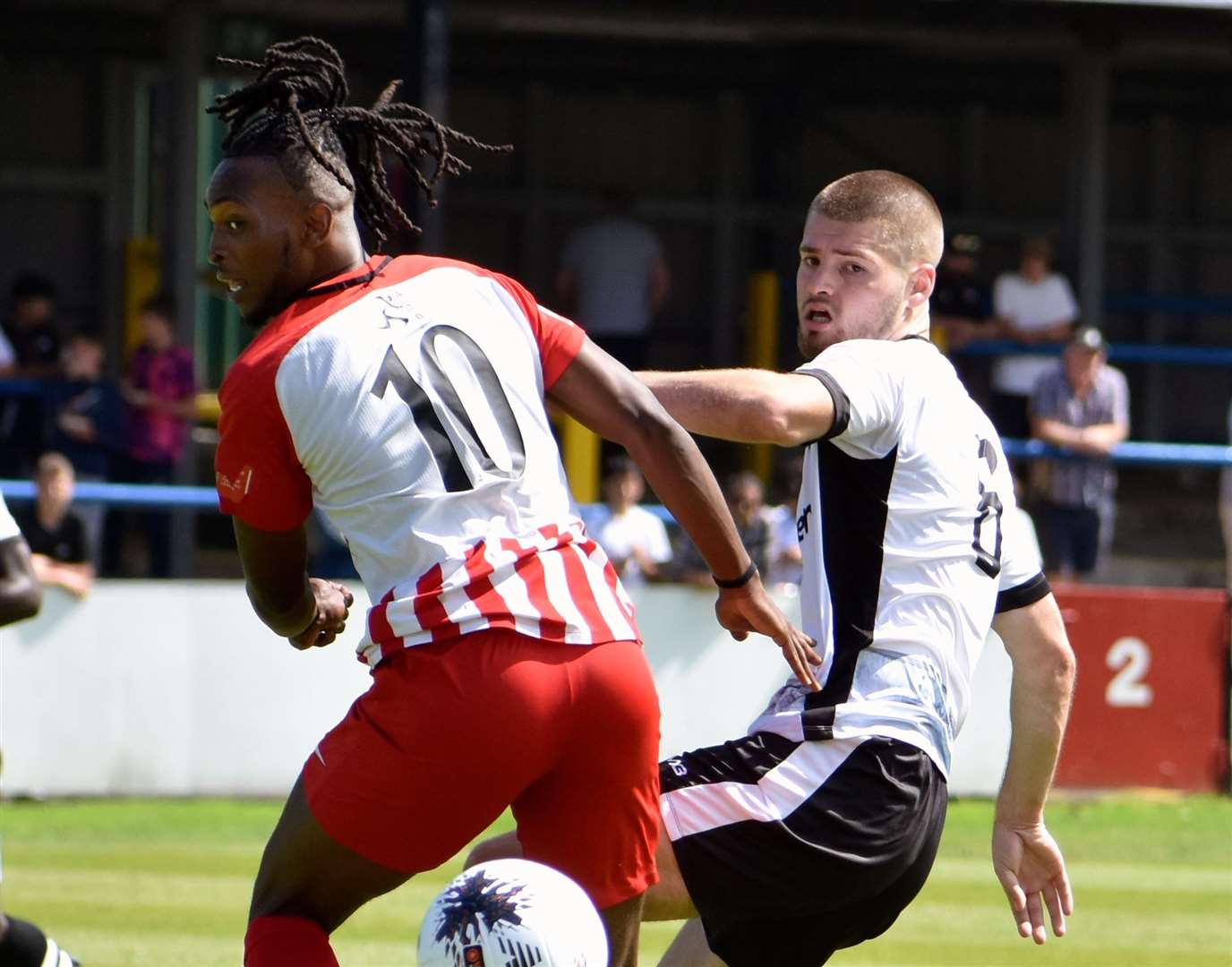 Dover defender Charlie Naylor scored a late leveller in Tuesday’s National League South 2-2 comeback draw with Welling. Picture: Randolph File