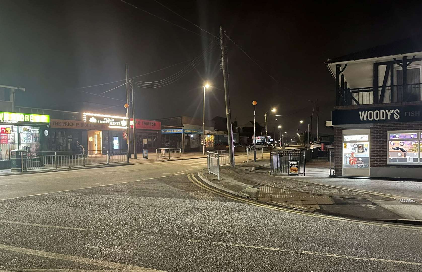 The strip of eateries and shops in Leysdown village