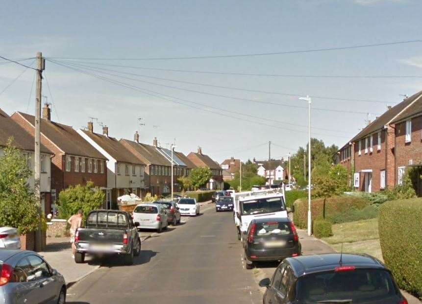 The victim was sat in a car in Zealand Road, Canterbury. Picture: Google Street View