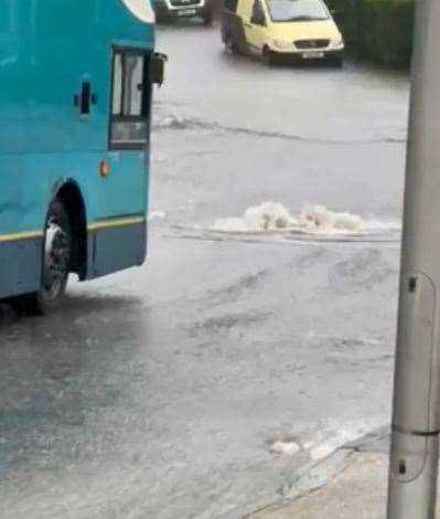 Flooding in Prince Charles Avenue, Walderslade