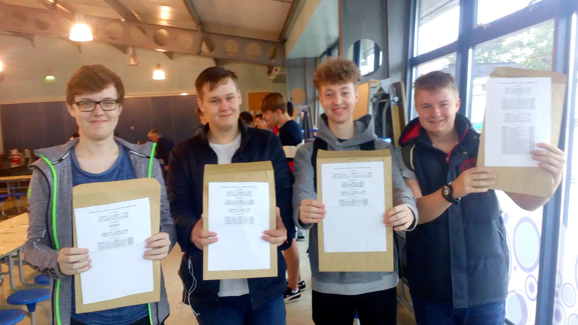 L-R Adam Williams, Joe McCarthy, Jacob Wood and Harry Cannon scored Es - A*s between them