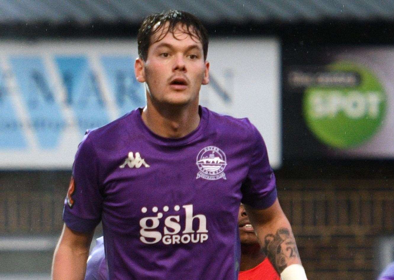 Alfie Pavey struck for Dover at Dagenham in the second half but couldn't stop the side from falling to another loss. Picture: Barry Goodwin