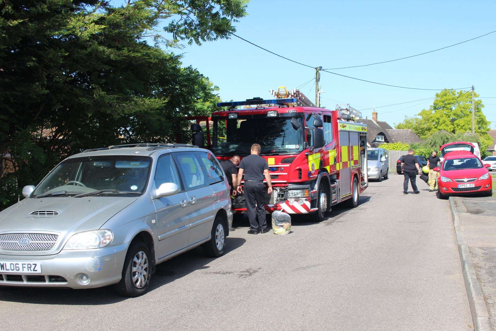 Fire engine outside house in Nelson Avenue, Minster, Sheppey (13182159)