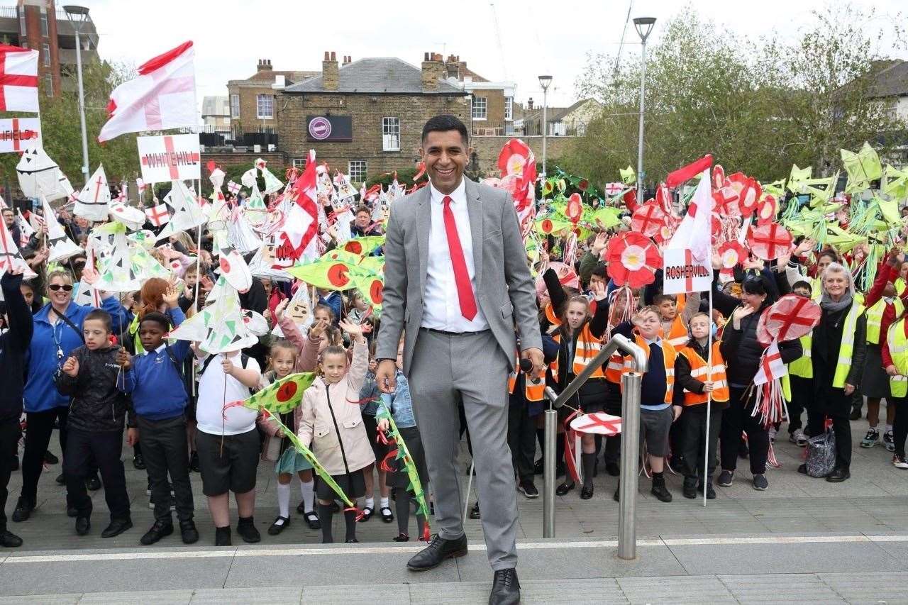 Gurvinder Sandher, the artistic director of Cohesion Plus at the celebrations in Gravesend Photo: Sarah Knight