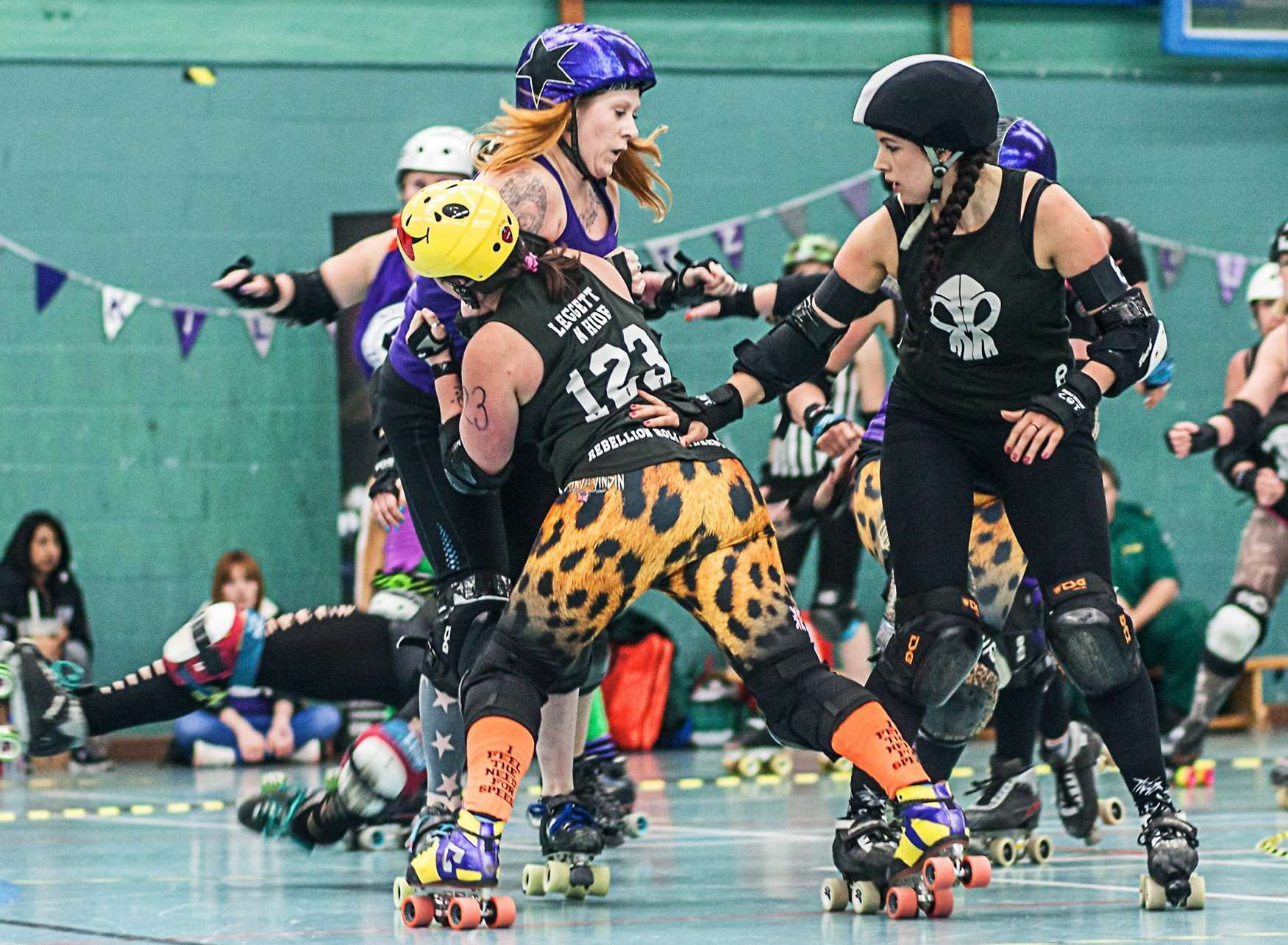 Roller derby in action