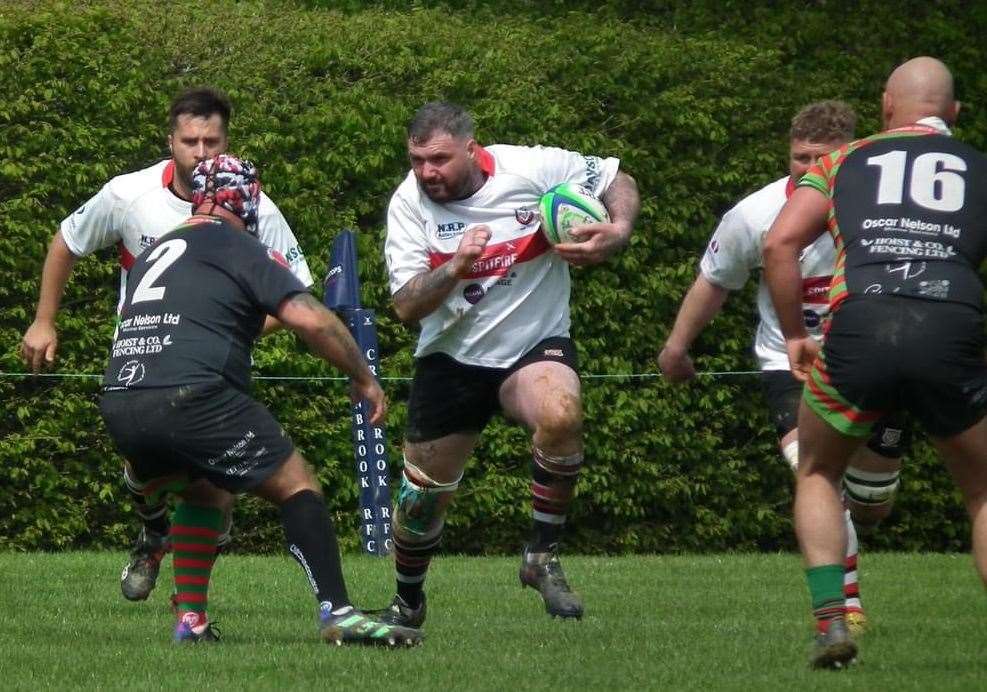 Sheppey (white), in action at last season’s Kent Salver Final against Cliffe Crusaders, kick off their 2023/24 campaign at home to Old Gravesendians