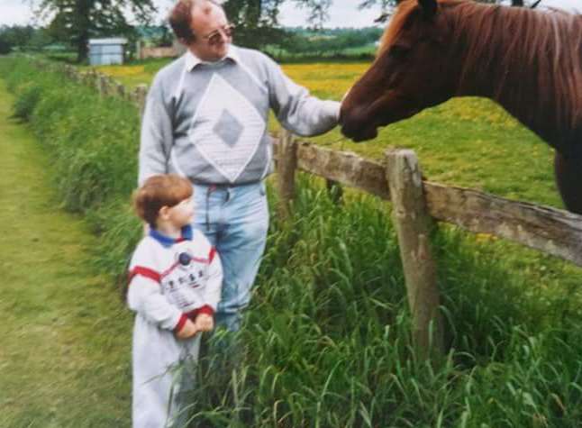 Steve Berry with his young son in 1994