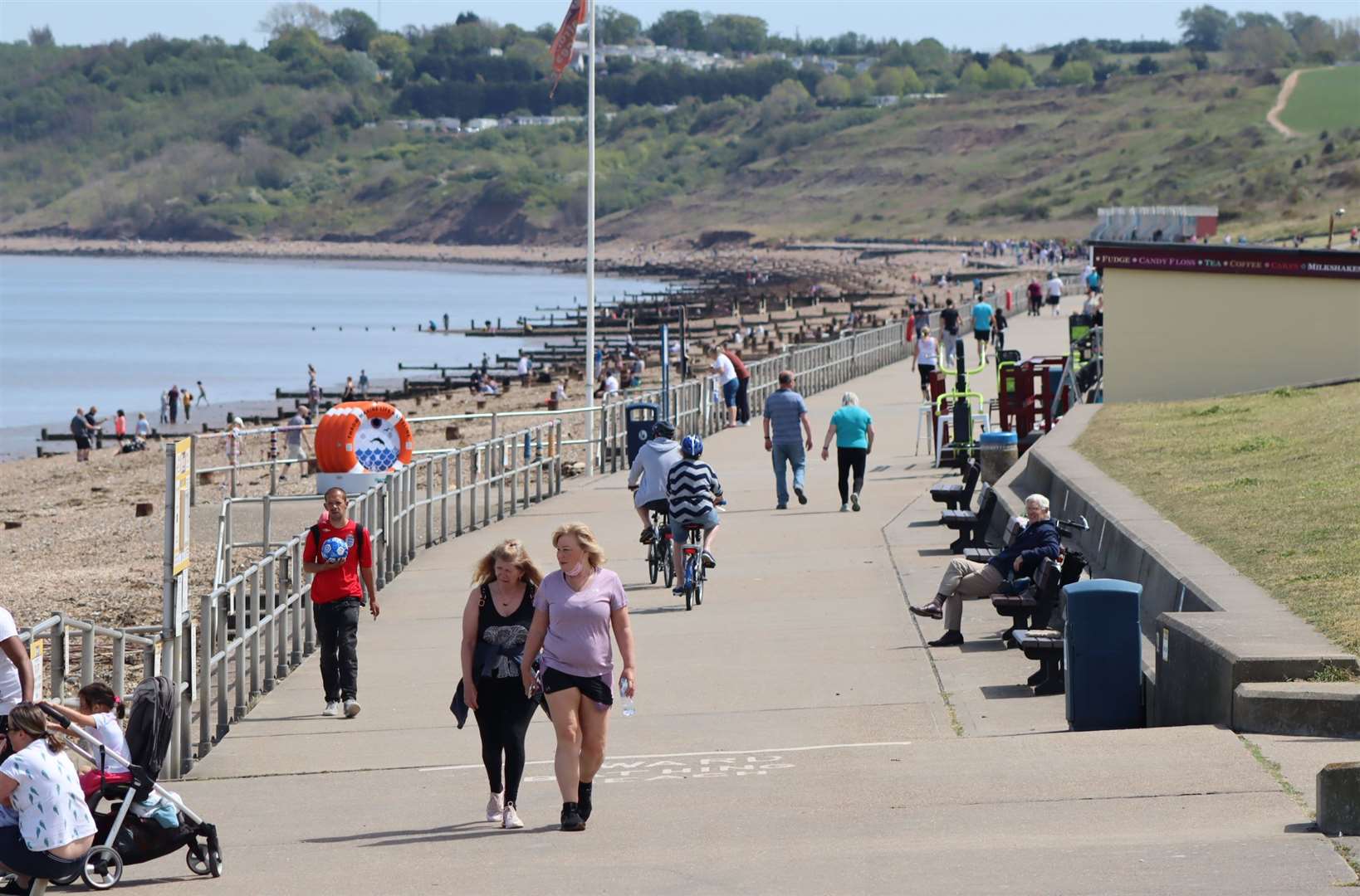 The promenade and beach in Minster are very popular during the summer months