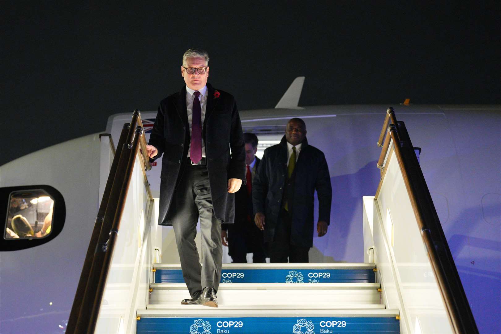 Prime Minister Sir Keir Starmer and Foreign Secretary David Lammy arrive in Baku (Carl Court/PA)