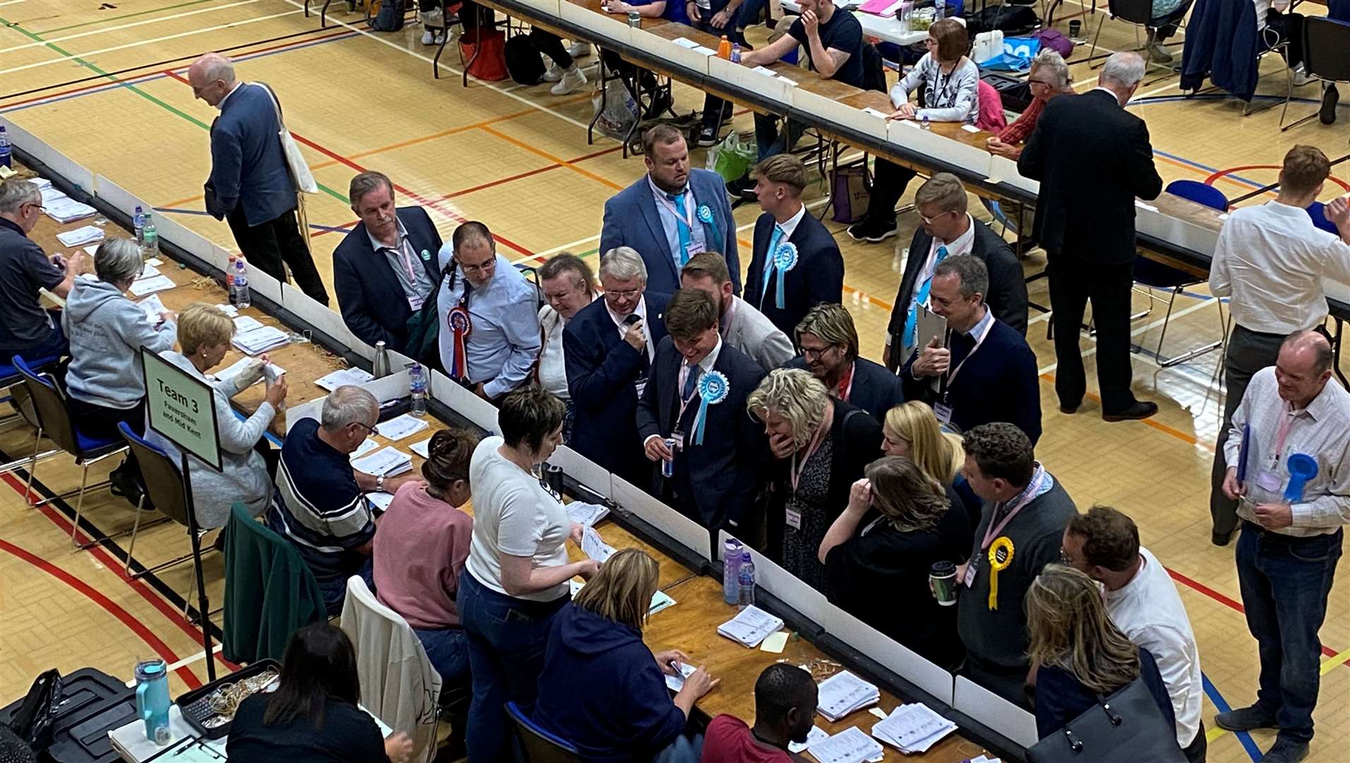 Faversham and Mid Kent candidates appear in good spirits as they adjudicate doubtful ballots